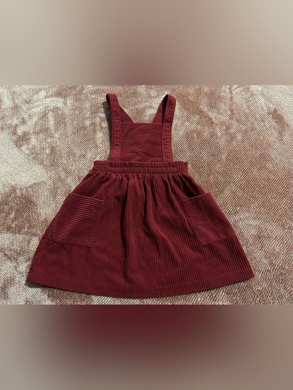 wonder nation Burgundy Corduroy Overall Pinafore